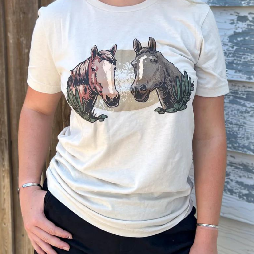 Online Exclusive | Horsin' Around Short Sleeve Graphic Tee in Cream