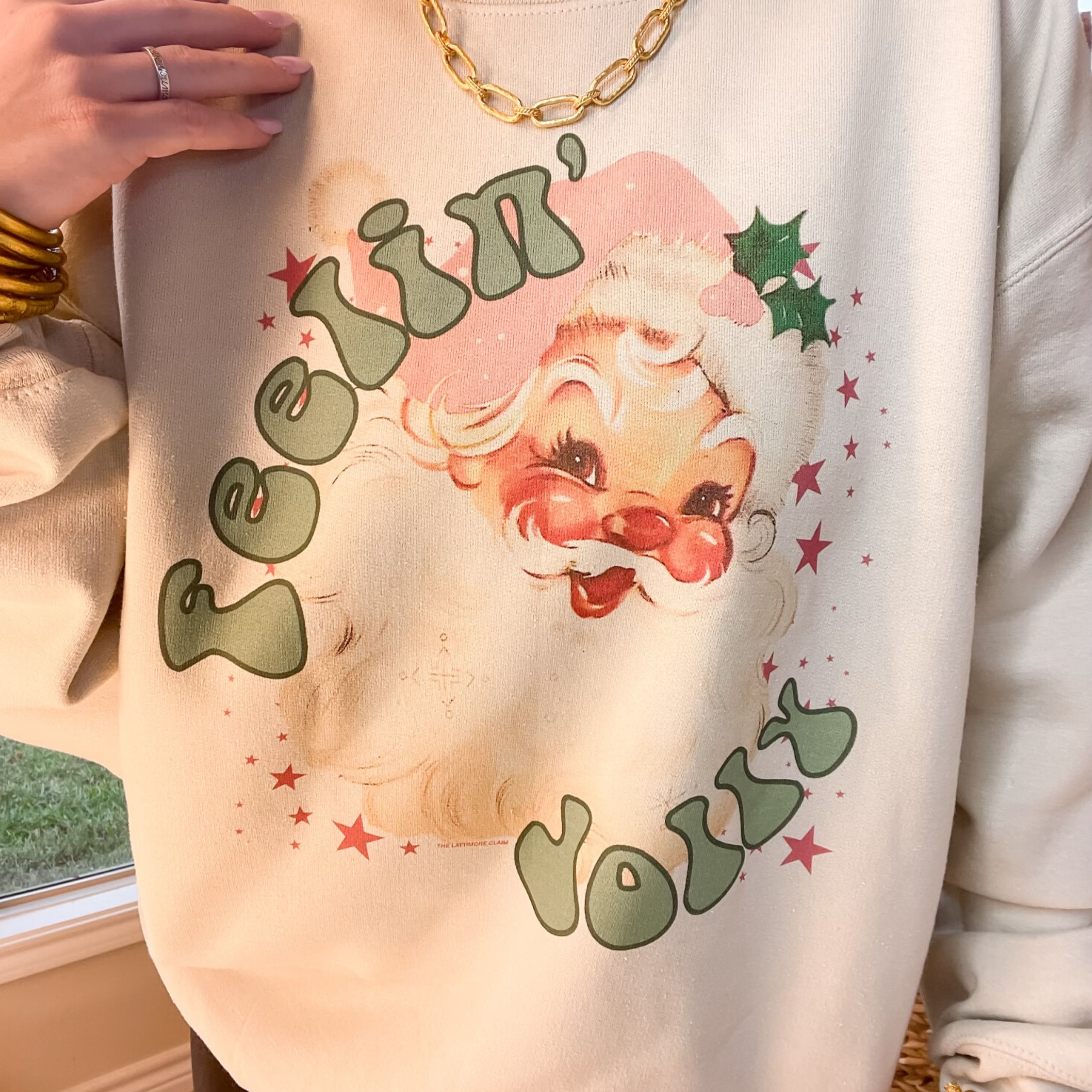 HO HO HO Santa Baby Pink Sweatshirt Graphic 1XL