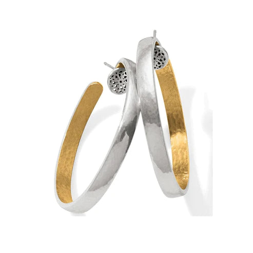 Brighton | Ferrara Entrata Medium Hoop Earring in Silver Tone - Giddy Up Glamour Boutique