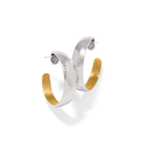 Brighton | Ferrara Entrata Moon Silver-Gold Large Hoop Earrings