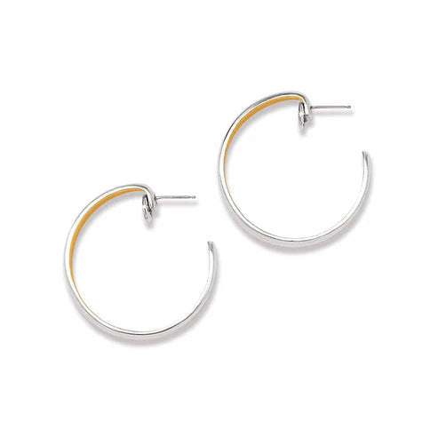 Brighton | Ferrara Entrata Moon Silver-Gold Large Hoop Earrings