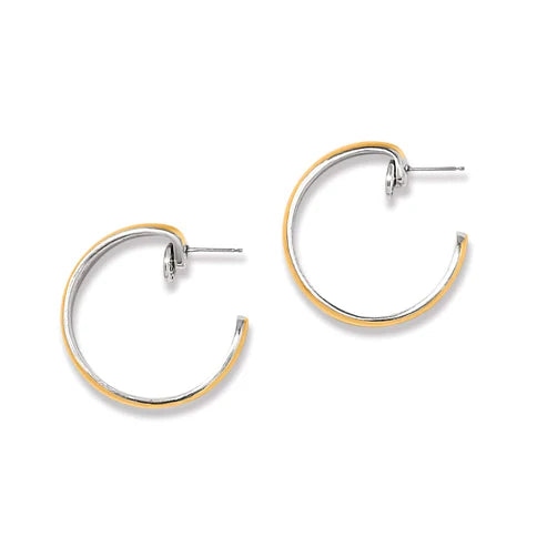 Brighton | Ferrara Entrata Moon Two Tone Gold-Silver Small Hoop Earrings