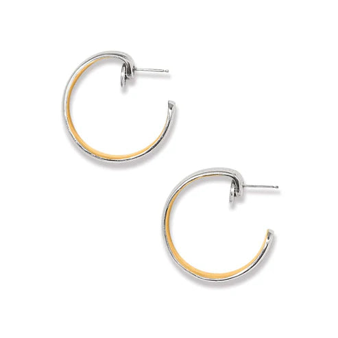 Brighton | Ferrara Entrata Moon Two Tone Silver-Gold Small Hoop Earrings