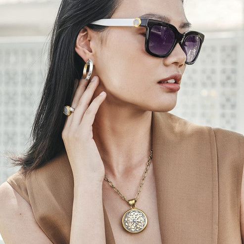 Brighton | Ferrara Entrata Small Hoop in Silver and Gold Tone - Giddy Up Glamour Boutique