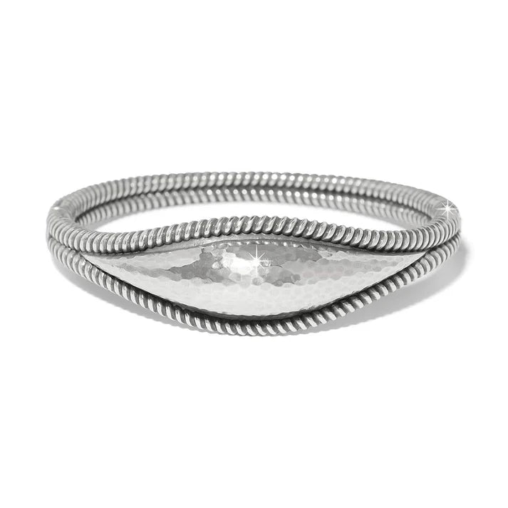 Brighton | Ferrara Lacrima Hinged Bangle Bracelet in Silver