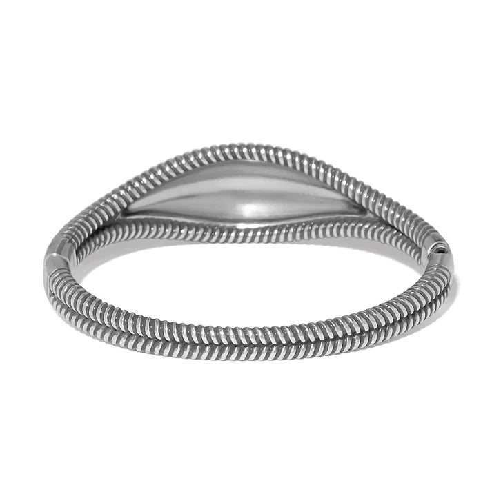 Brighton | Ferrara Lacrima Hinged Bangle Bracelet in Silver