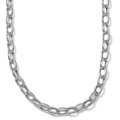 Brighton | Ferrara Link Short Necklace in Silver Tone - Giddy Up Glamour Boutique
