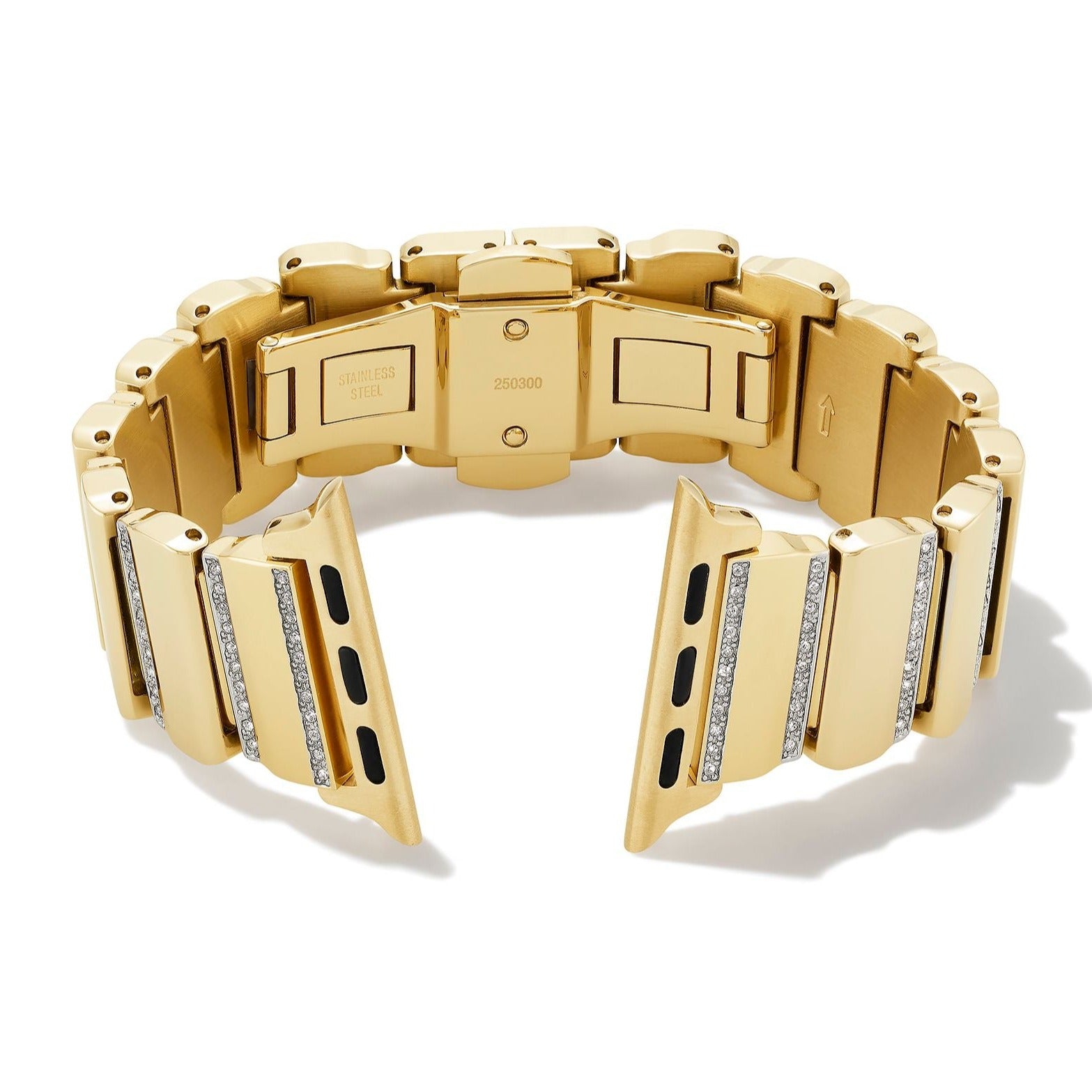 Kendra Scott | Leanor Gold Tone Stainless Steel Watch Band in Clear Crystal