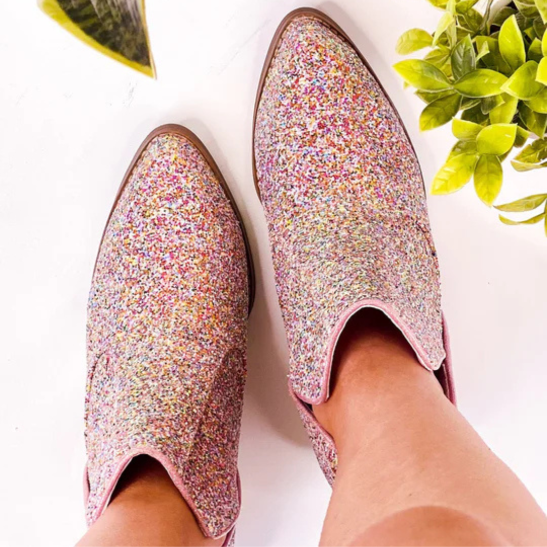 Online Exclusive | Fiera Glitter Booties in Multicolor