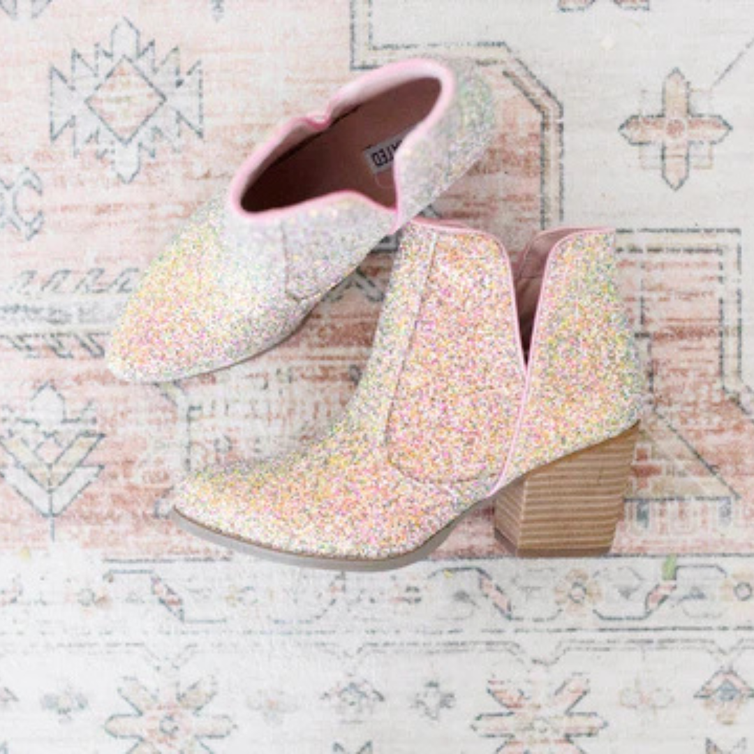 Online Exclusive | Fiera Glitter Booties in Multicolor