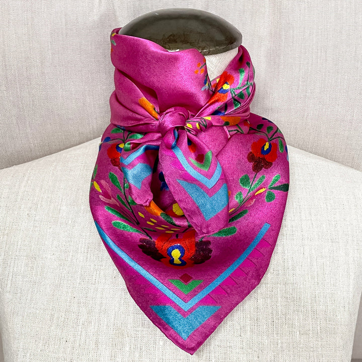 Fringe Scarves | Fiesta Shorty Wild Rag in Hot Pink