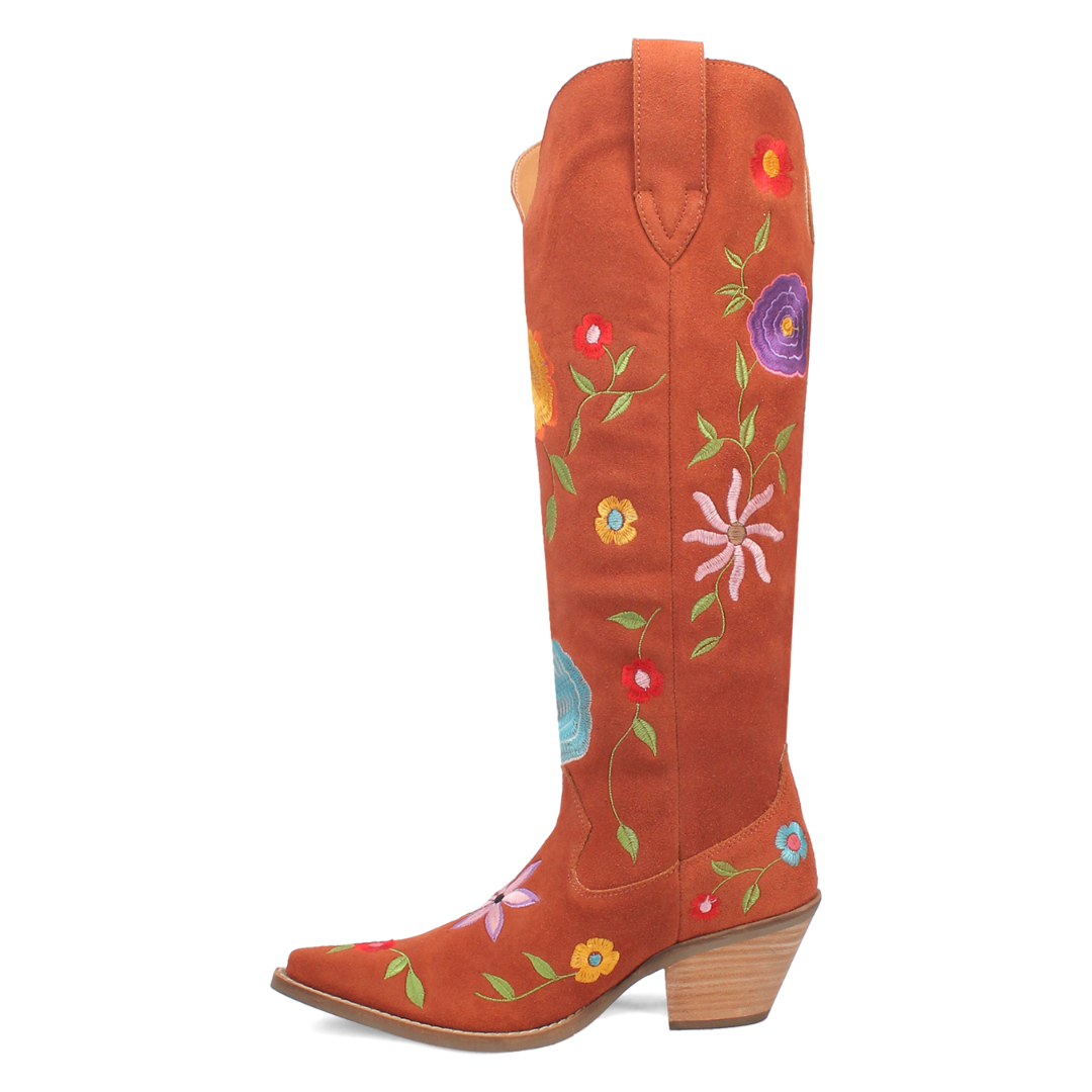 Online Exclusive | Dingo | Flower Power Suede Boot in Rust **PREORDER