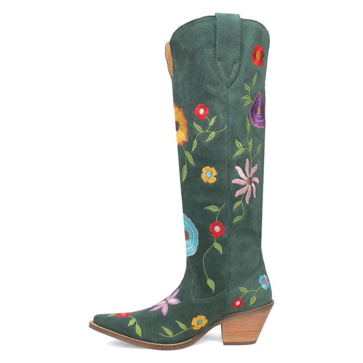 Online Exclusive | Dingo | Flower Power Suede Boot in Green **PREORDER