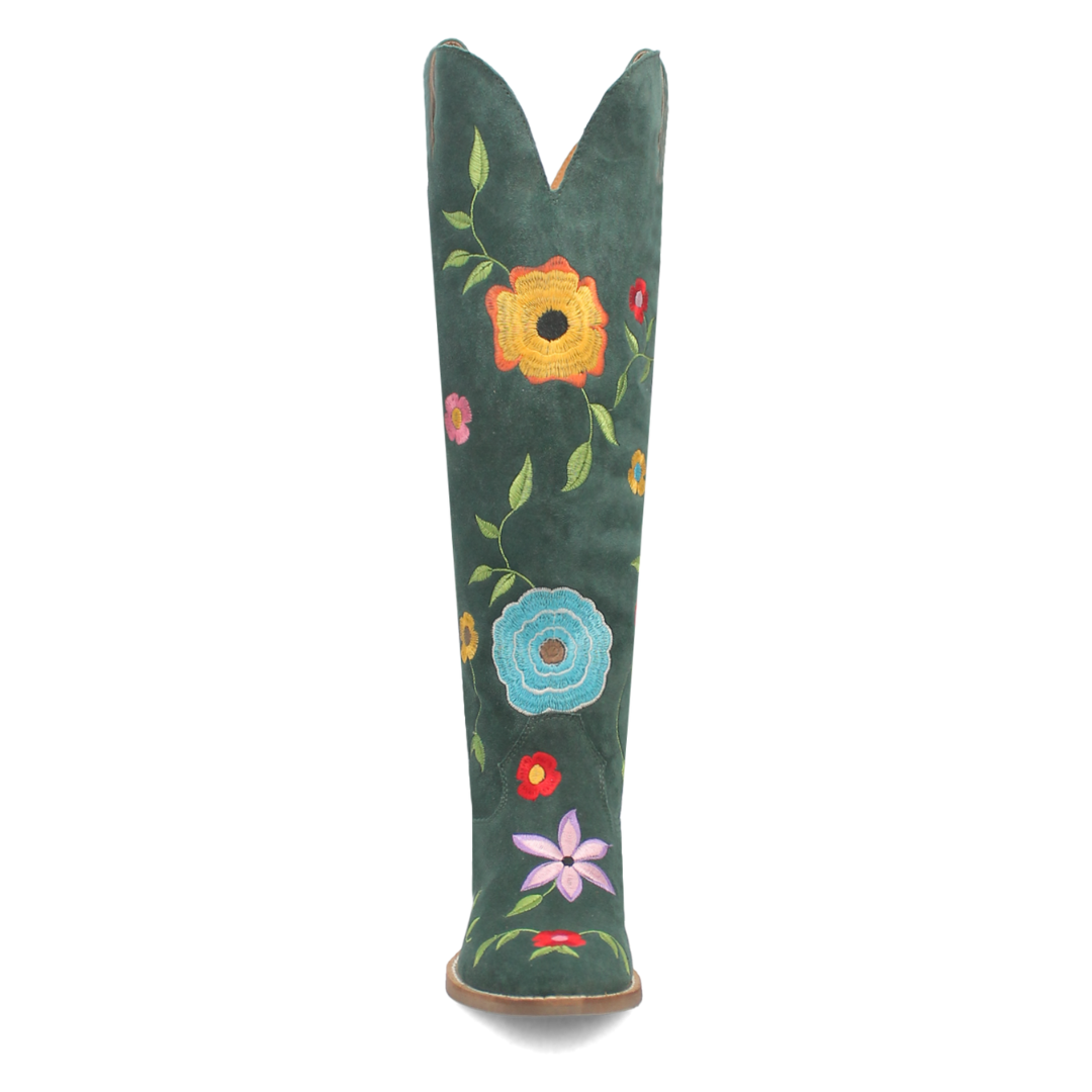 Online Exclusive | Dingo | Flower Power Suede Boot in Green **PREORDER