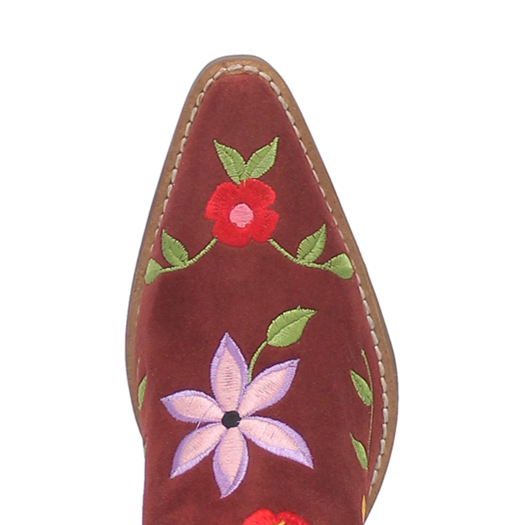 Online Exclusive | Dingo | Flower Power Suede Boot in Burgundy **PREORDER