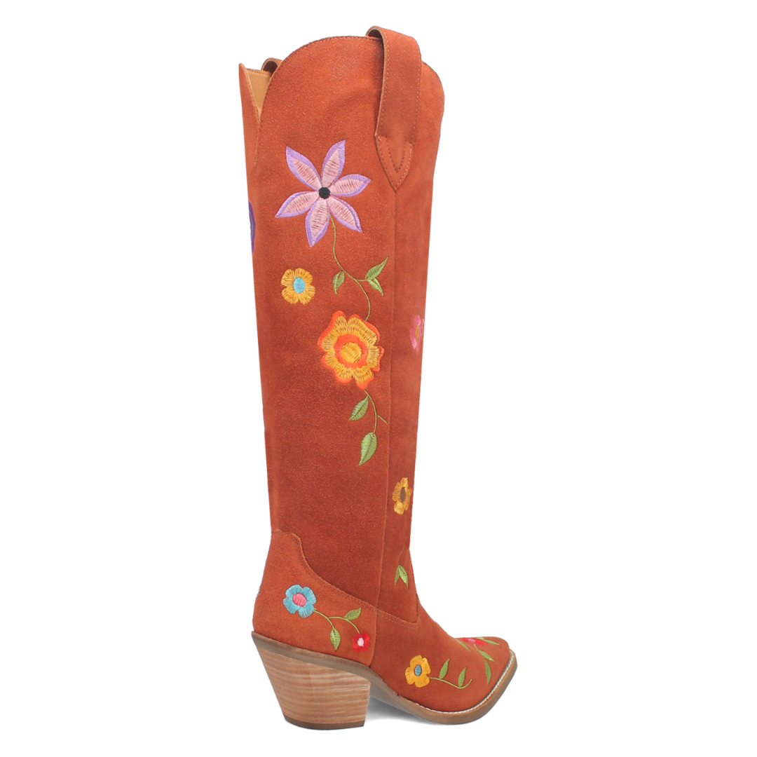 Online Exclusive | Dingo | Flower Power Suede Boot in Rust **PREORDER