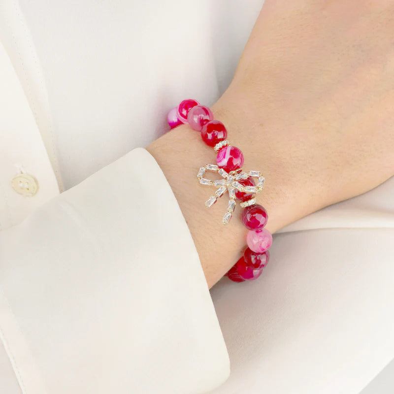 BuDhaGirl | Freya Beaded Bracelet in Pink