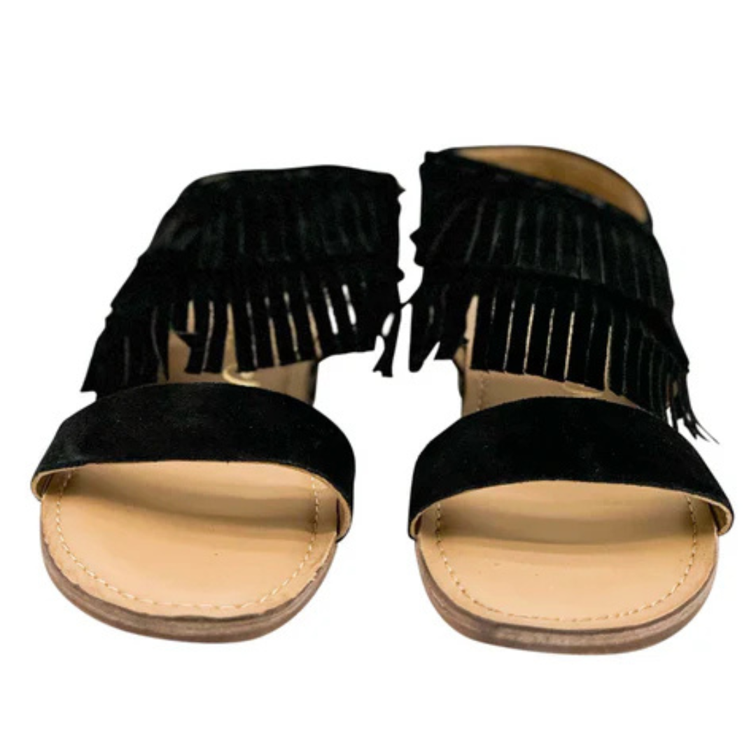 Online Exclusive | Fringe Star Sandal in Black