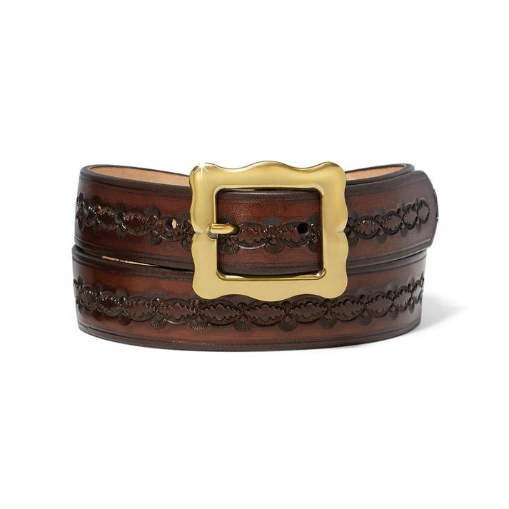 Brighton | Frisco Belt in Brown with Gold Buckle