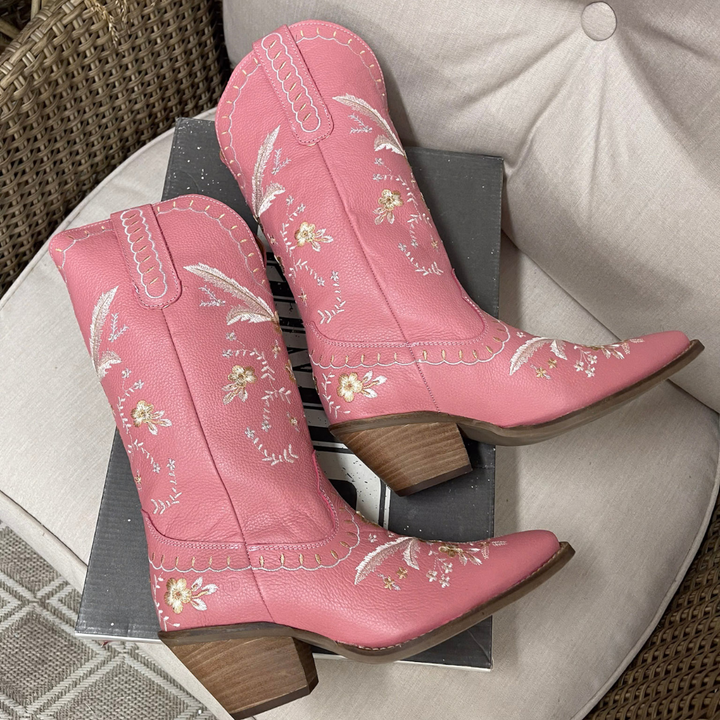 *DISCONTINUED* Dingo | Full Bloom Cowboy Boot in Pink | Last Chance Size 9
