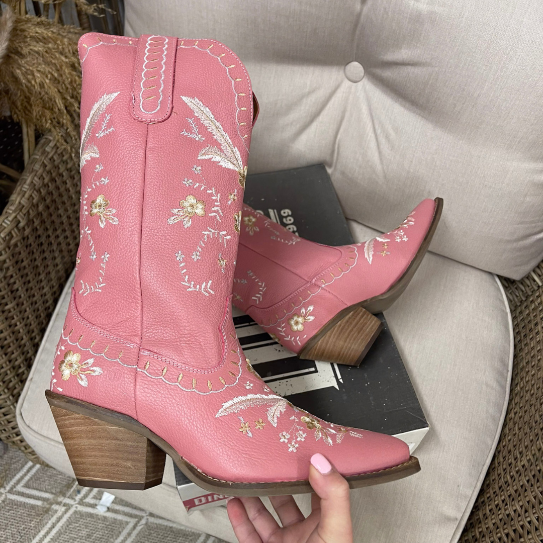 *DISCONTINUED* Dingo | Full Bloom Cowboy Boot in Pink | Last Chance Size 9