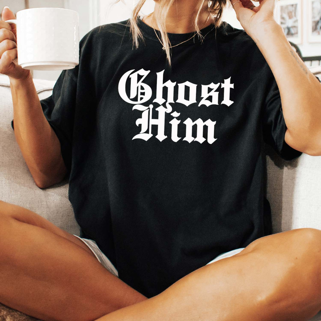 Online Exclusive | Ghost Him Graphic Tee in Black