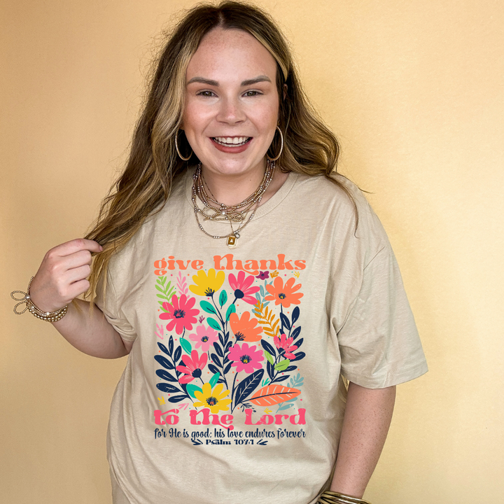 Online Exclusive | Psalm 107:1 Wildflower Wonder Graphic Tee in Multiple Color Options