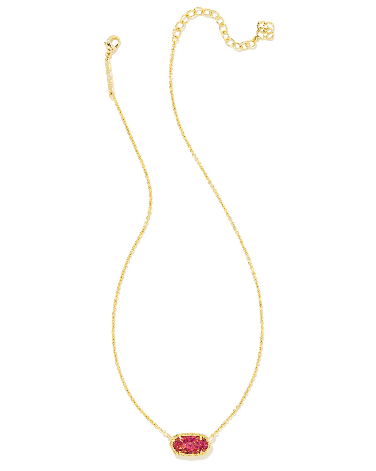 Kendra Scott | Elisa Gold Pendant Necklace in Berry Kyocera Opal - Giddy Up Glamour Boutique