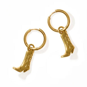 Linny Co | Luca Huggie Boot Charm Earring in Gold