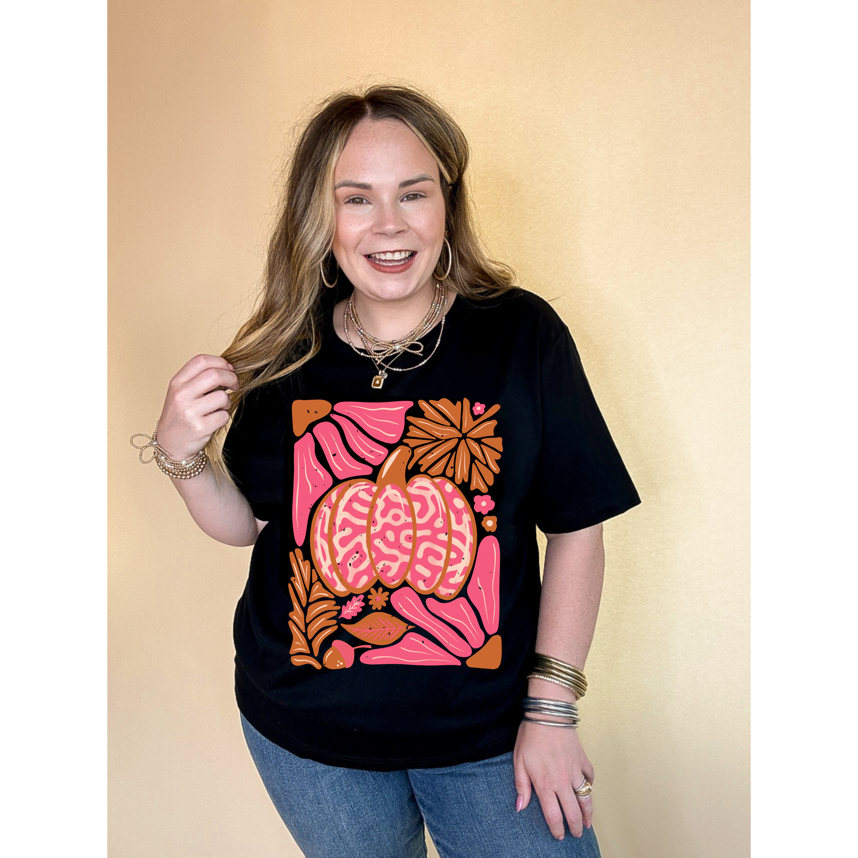 Online Exclusive | Groovy  Pink Pumpkin Graphic Tee in Multiple Color Options