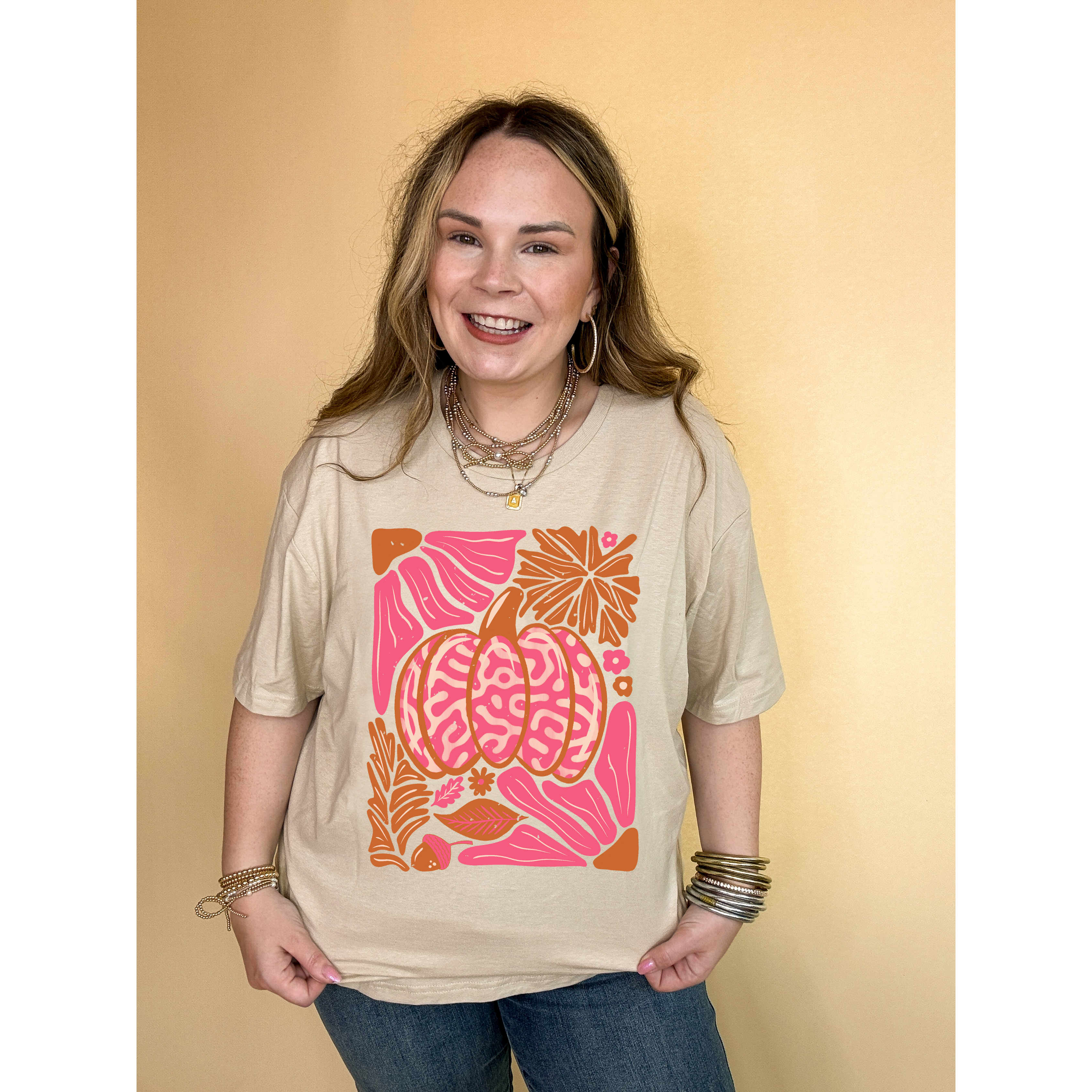 Online Exclusive | Groovy  Pink Pumpkin Graphic Tee in Multiple Color Options