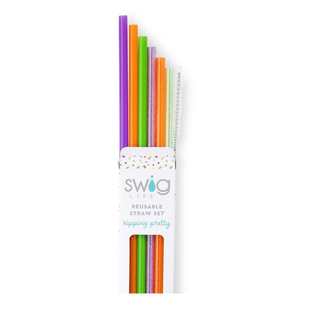 Swig | Halloween Glitter Reusable Straw Set