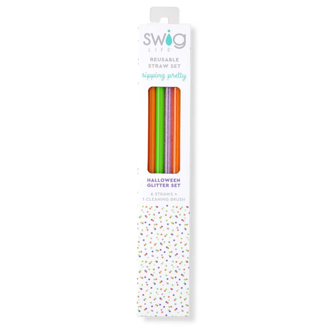 Swig | Halloween Glitter Reusable Straw Set