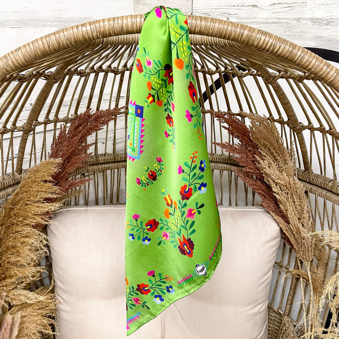 Fringe Scarves | Fiesta Shorty Wild Rag in Neon Green