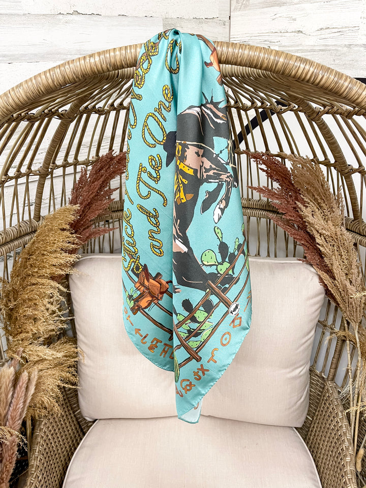 Fringe Scarves | Stick Your Neck Out and Tie One On Shorty Wild Rag in Aqua