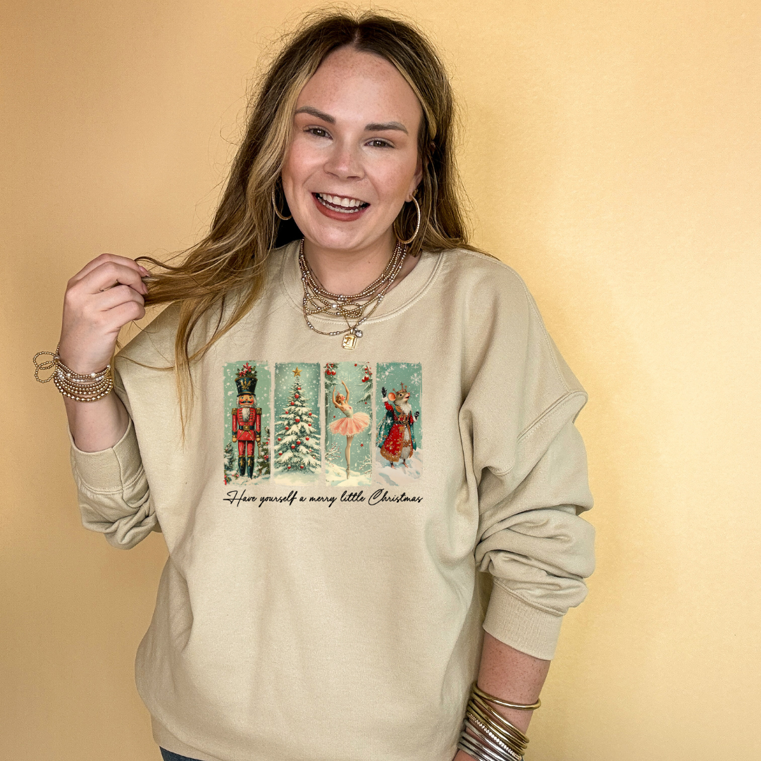 Online Exclusive | Have Yourself a Merry Little Christmas Holiday Icons Graphic Sweatshirt in Multiple Color Options