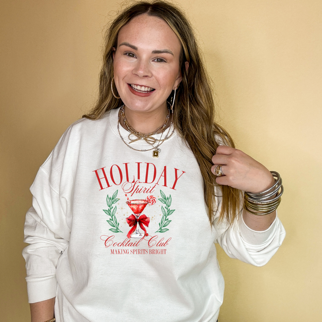 Online Exclusive | Holiday Spirit Cocktail Club Peppermint Martini Graphic Sweatshirt in Multiple Color Options