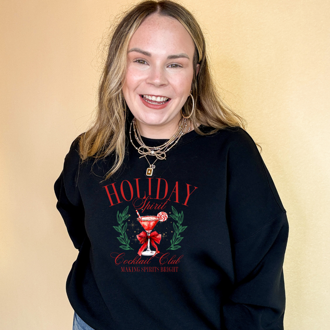 Online Exclusive | Holiday Spirit Cocktail Club Peppermint Martini Graphic Sweatshirt in Multiple Color Options