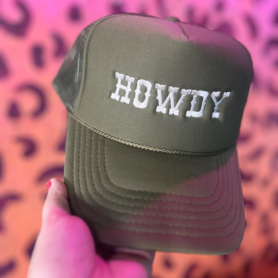 Online Exclusive | Howdy Trucker Cap in Olive Green