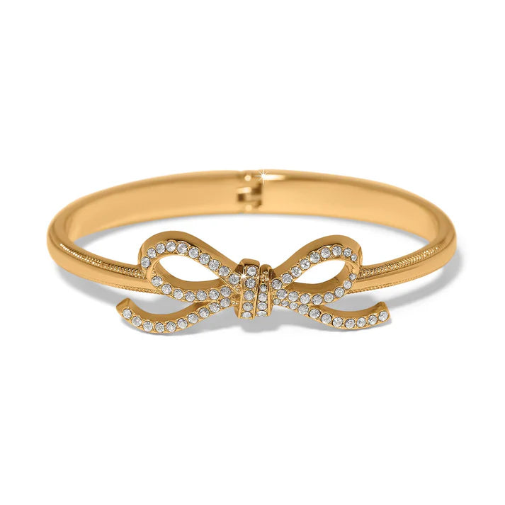 Brighton | Illumina Bow Hinged Bangle Bracelet in Gold