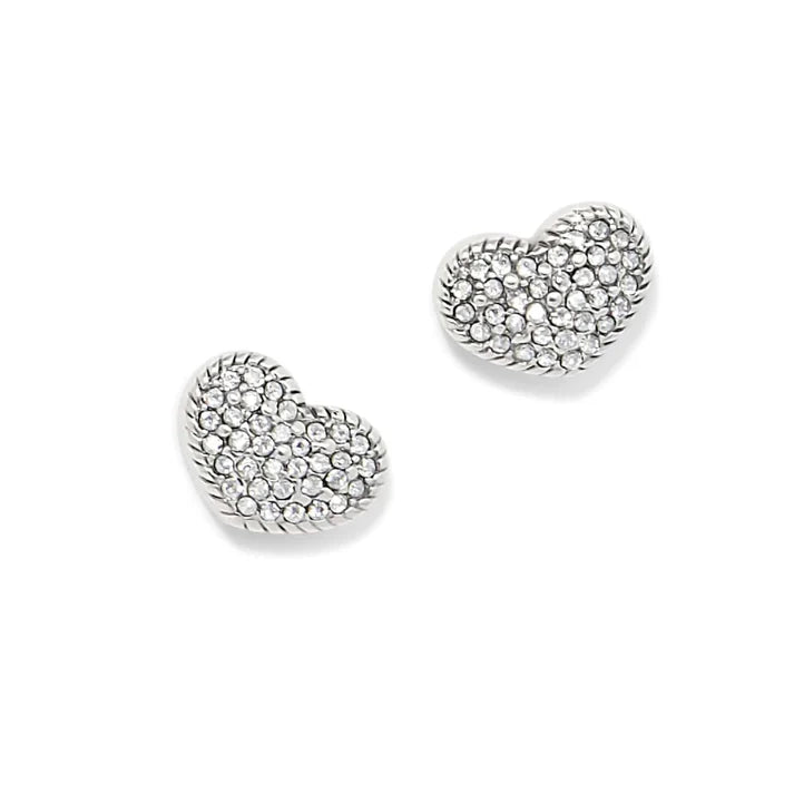 Brighton | Illumina Celeste Heart Post Earrings in Silver