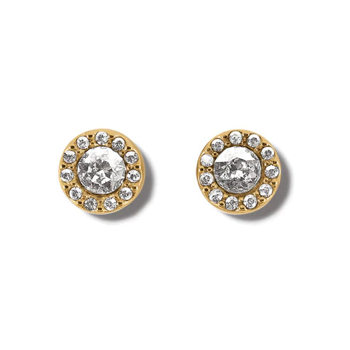 Brighton | Illumina Solitaire Post Earrings in Gold Tone - Giddy Up Glamour Boutique