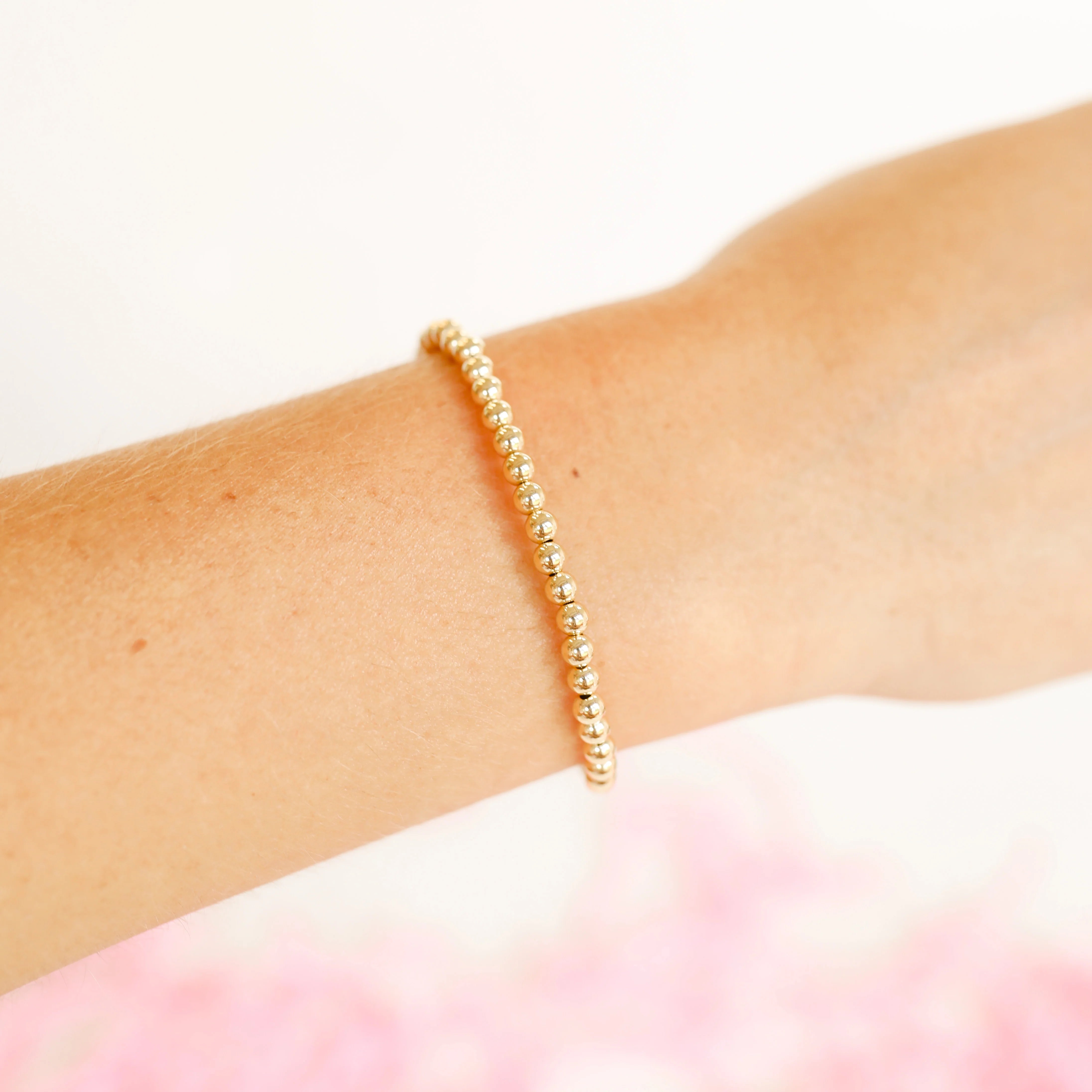 Beaded Blondes | 4MM Gold Beaded Bracelet - Giddy Up Glamour Boutique