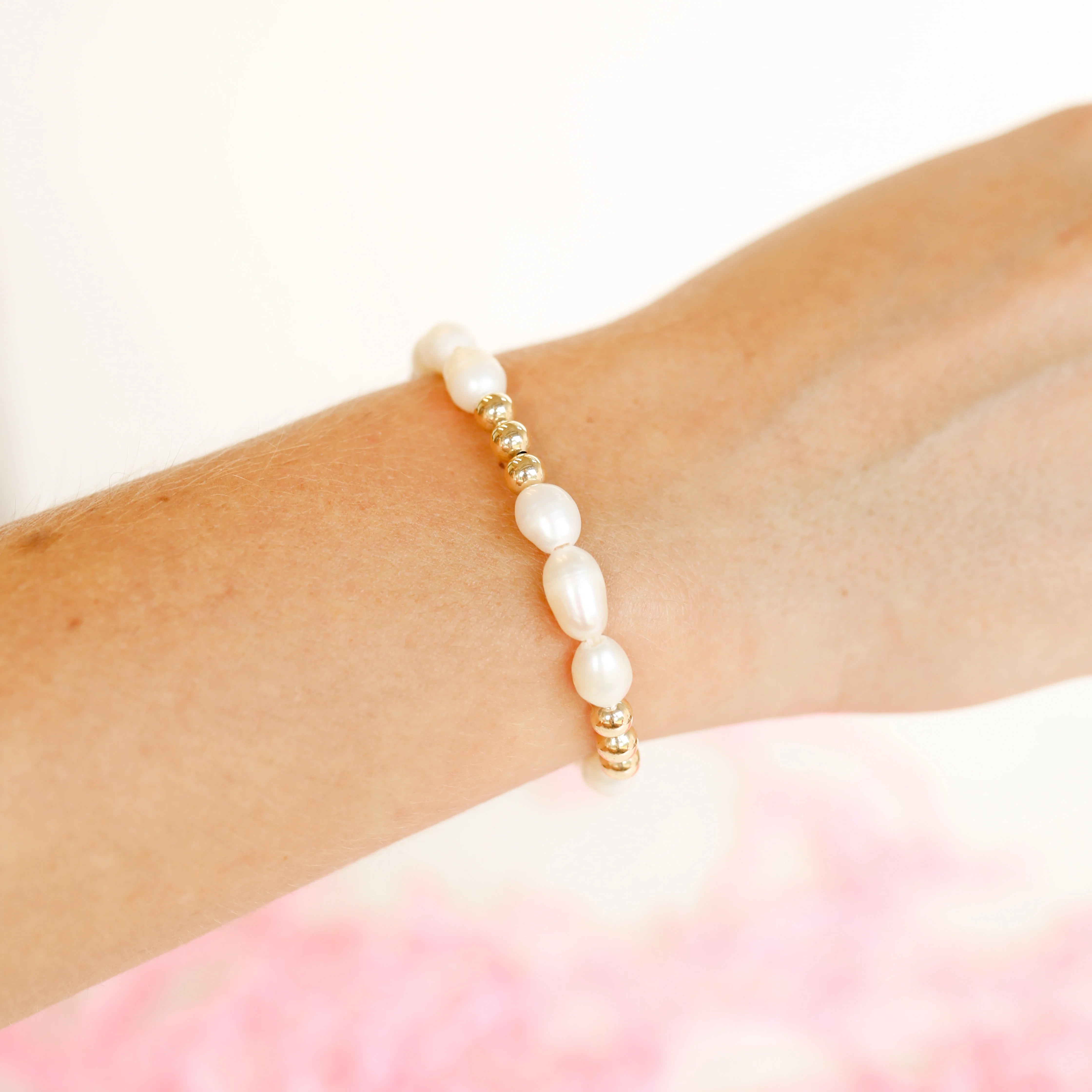 Beaded Blondes | Willow Pearl Bracelet in Gold - Giddy Up Glamour Boutique