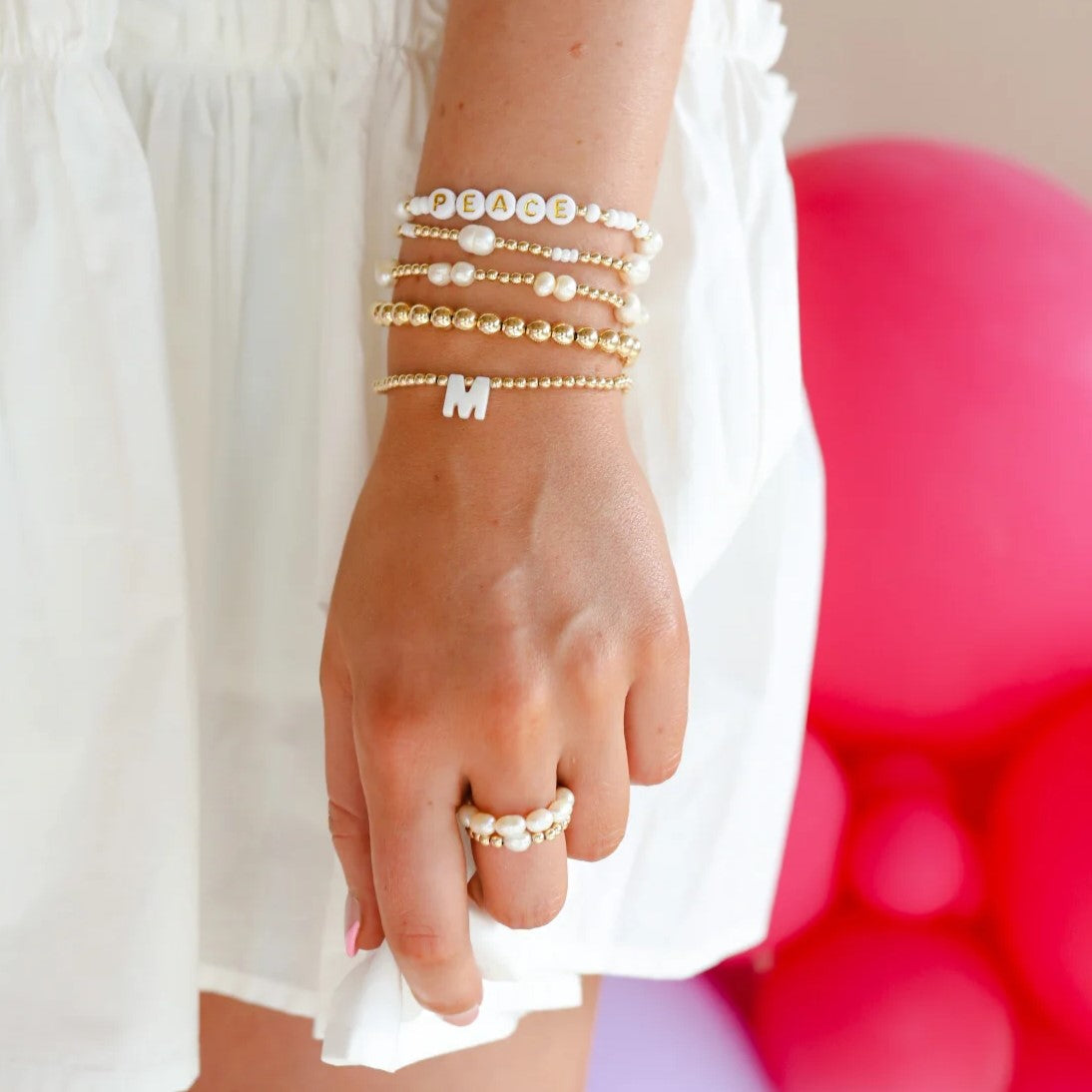 Beaded Blondes | Coastal Pearl Bracelet in Gold - Giddy Up Glamour Boutique