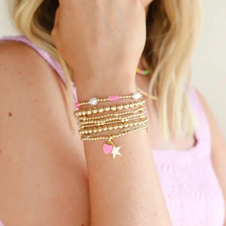 Beaded Blondes | Hot Pink Pearl Poppi Bracelet - Giddy Up Glamour Boutique