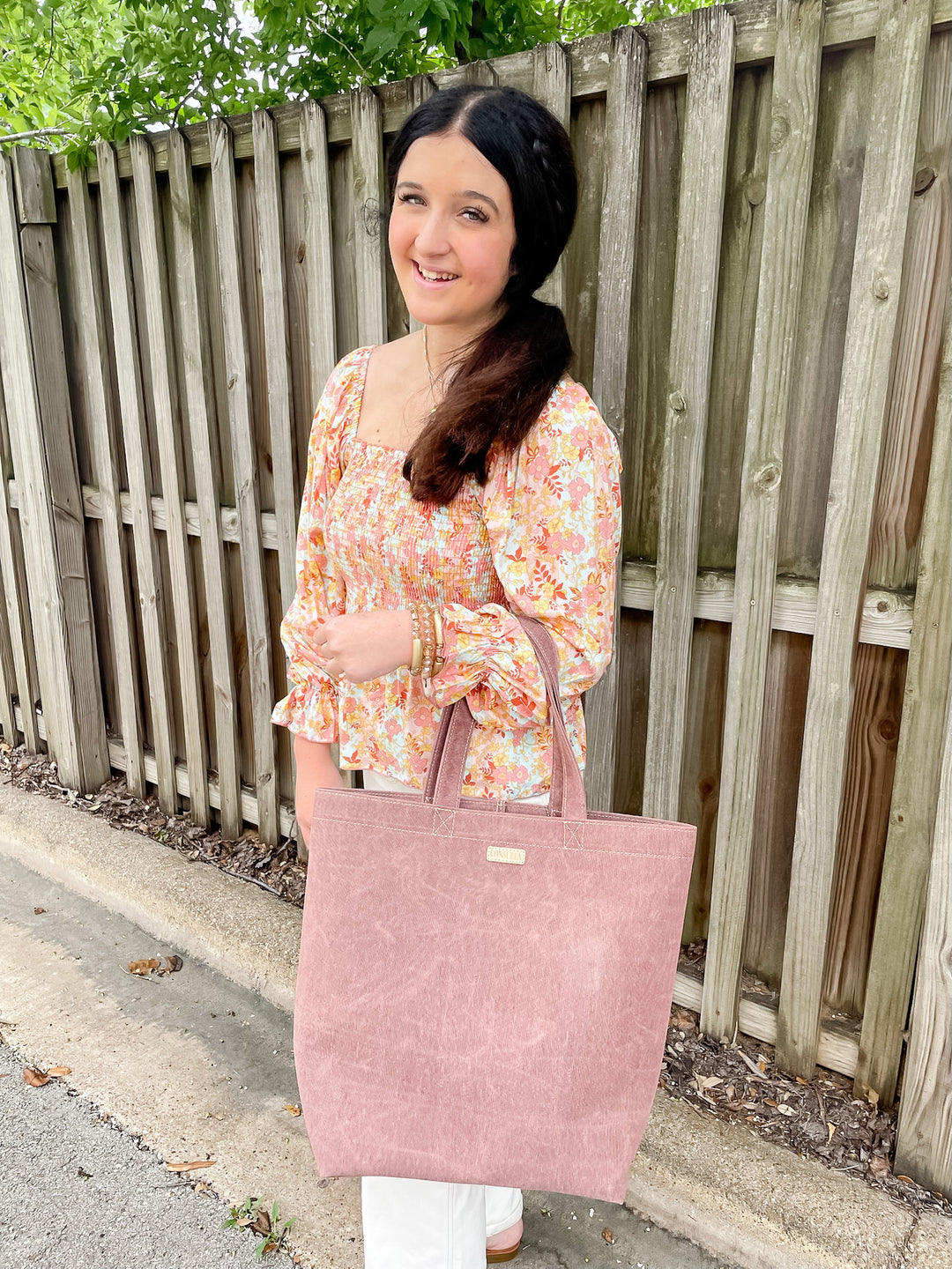Confidently Me Floral Square Neck Long Sleeve Top in Pink - Giddy Up Glamour Boutique
