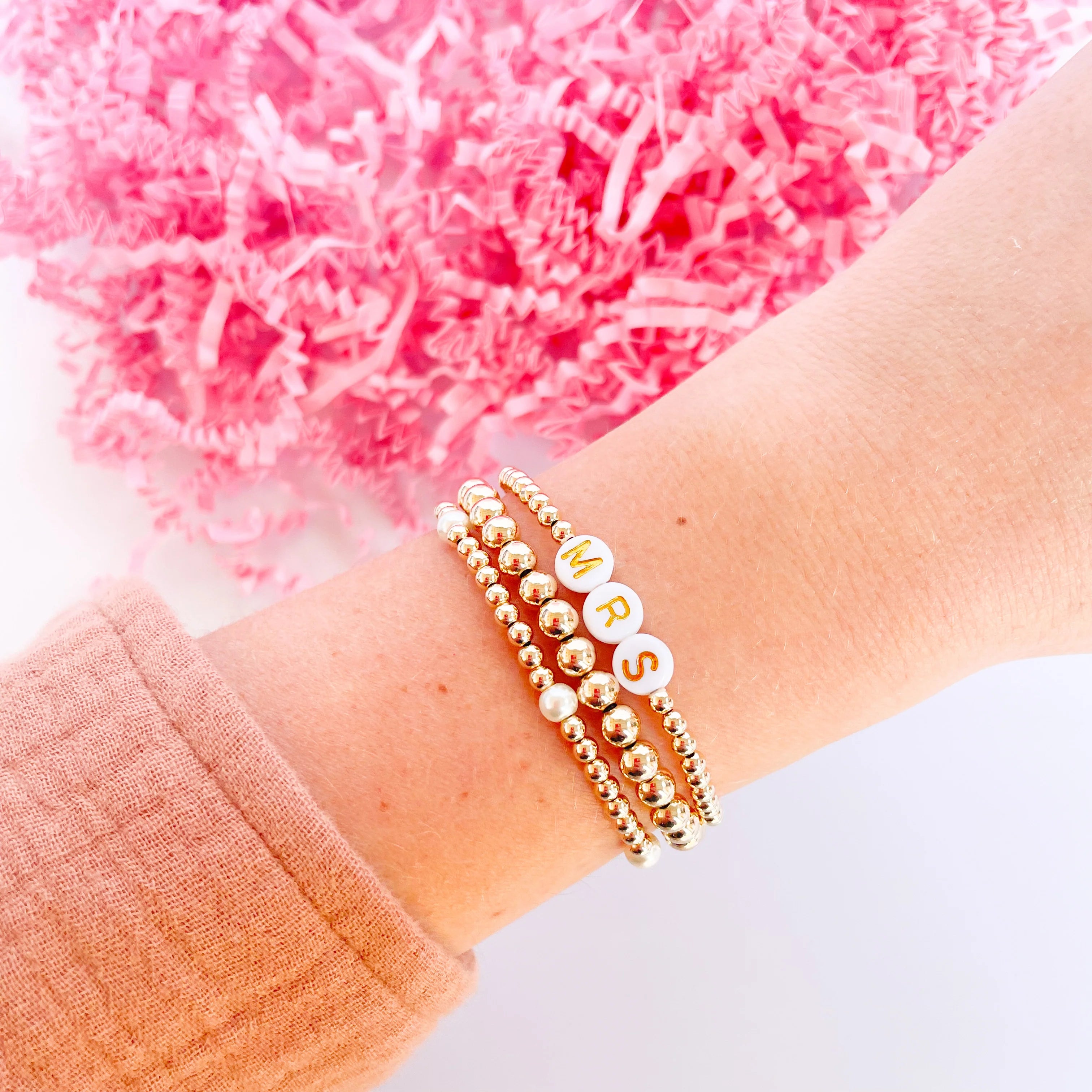 Beaded Blondes | Madi Beaded Bracelet in Gold - Giddy Up Glamour Boutique
