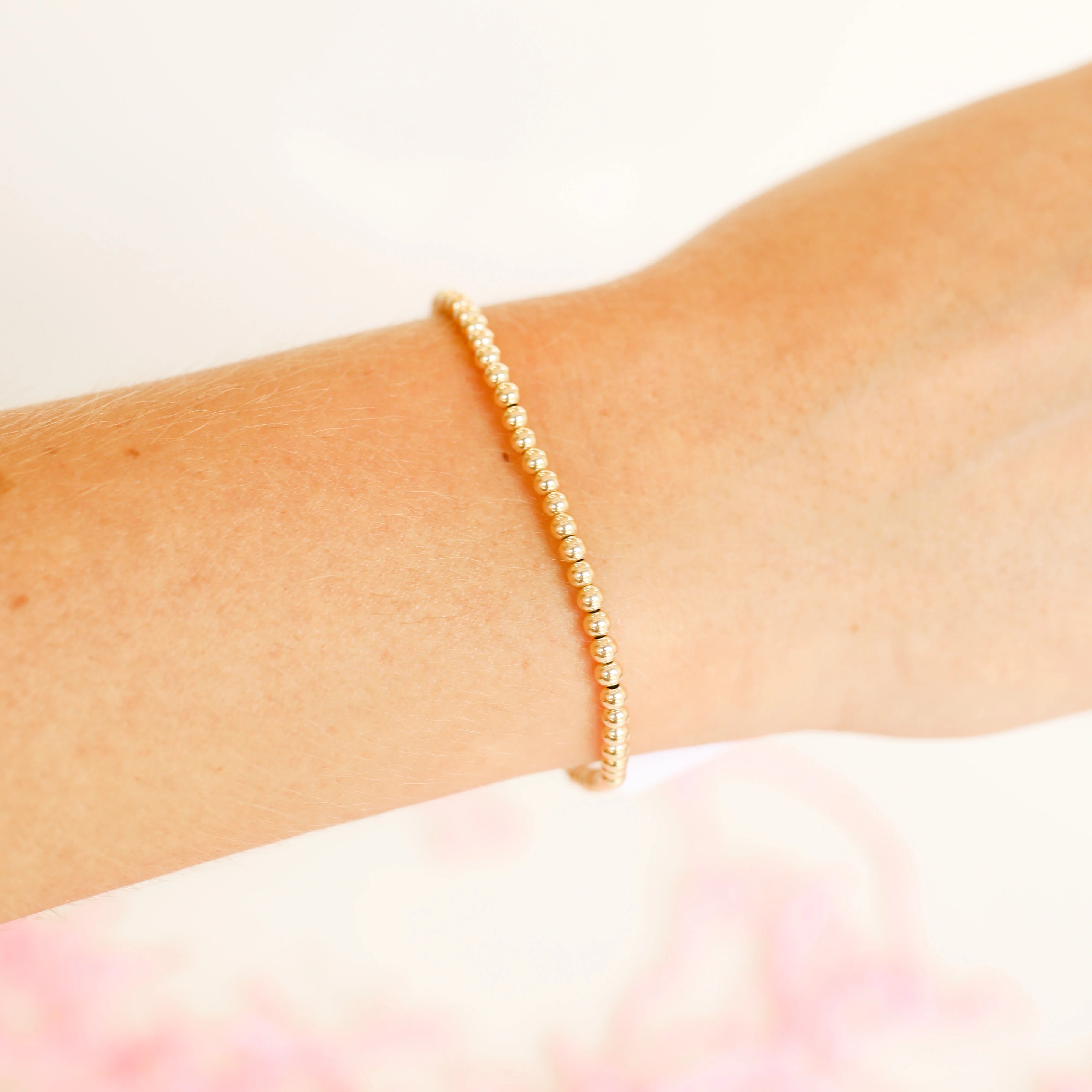 Beaded Blondes | 3MM Gold Beaded Bracelet - Giddy Up Glamour Boutique