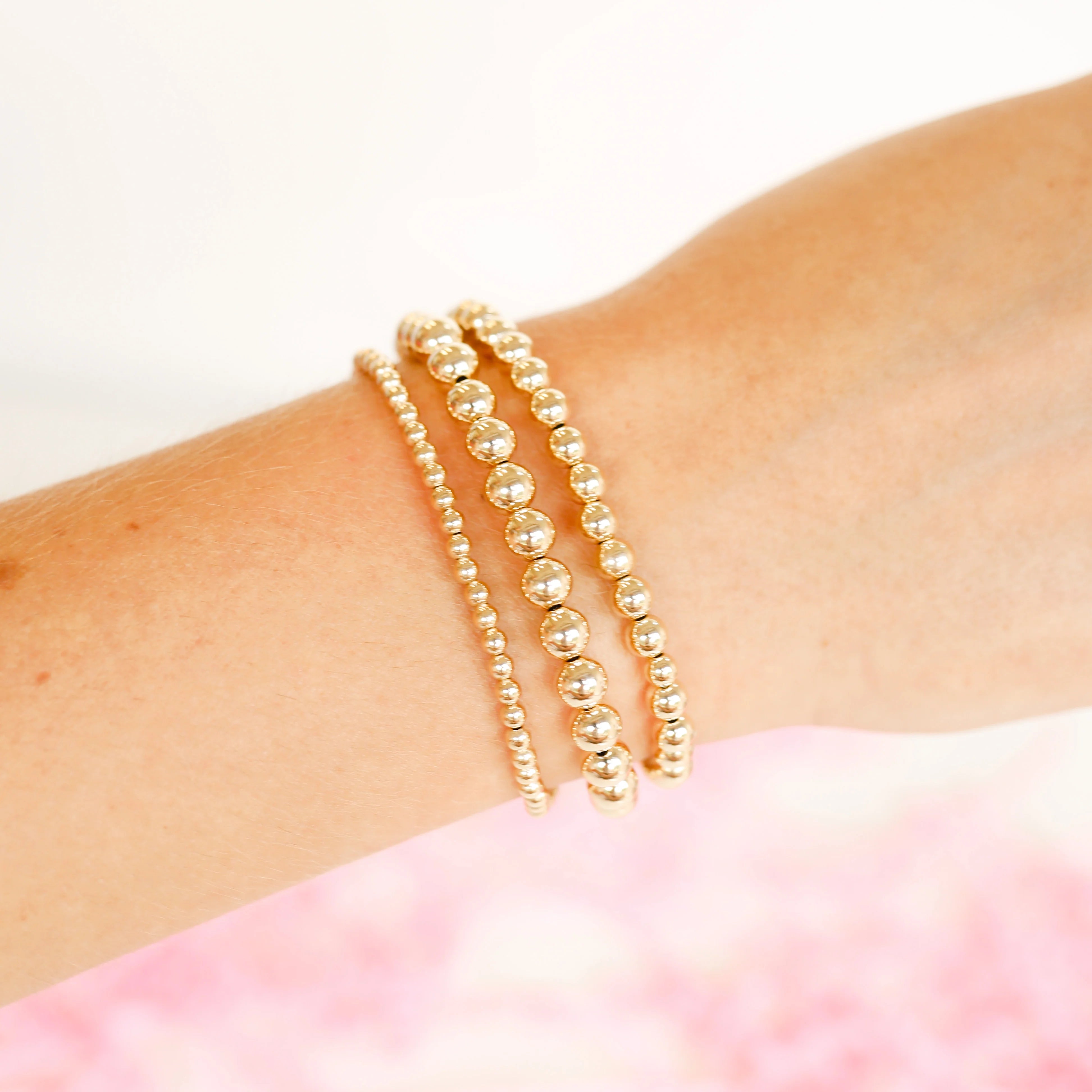 Beaded Blondes | 6MM Gold Beaded Bracelet - Giddy Up Glamour Boutique